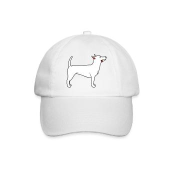 Dear dog sticks out his tongue happily - Baseball Cap - white/white - Front