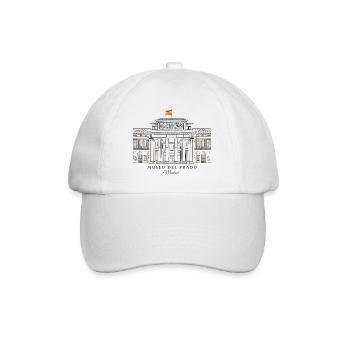 Madrid, Dessin à la main Museo del Prado, Espagne - Casquette classique - blanc/blanc - Devant