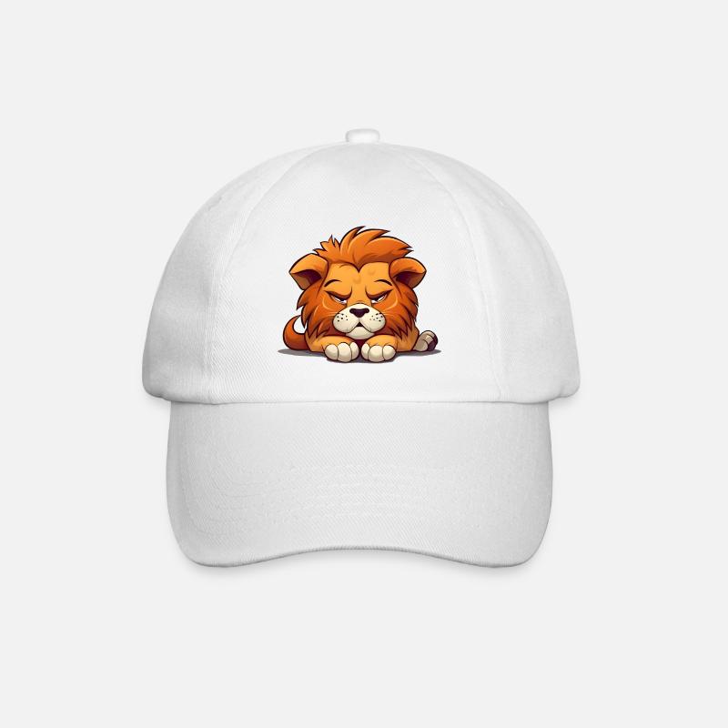 Grumpy Lion - Sprich mich nicht an - Baseballkappe - Weiß/Weiß
