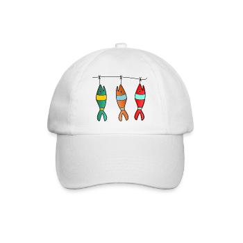 FISH. APRIL FOOL. HOLIDAY. SUMMER. HUMOR - Baseball Cap - white/white - Front