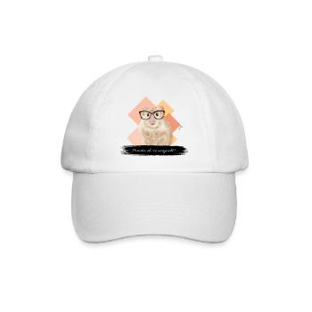 JvG Hamster "Homster eh ois ausgricht" - Baseballkappe - Weiß/Weiß - Vorne