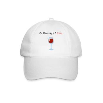 Zu Vino sag ich Wein - Baseballkappe - Weiß/Weiß - Vorne