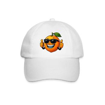 Coole süße Apfelsine Cartoon Sommerfrucht - Baseballkappe - Weiß/Weiß - Vorne