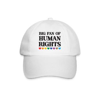 LGBTQ Pride Month - Big Fan of Human Rights - Baseball Cap - white/white - Front