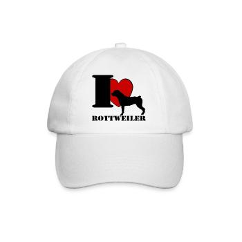Rottweiler , I Love .............................. - Baseball Cap - white/white - Front