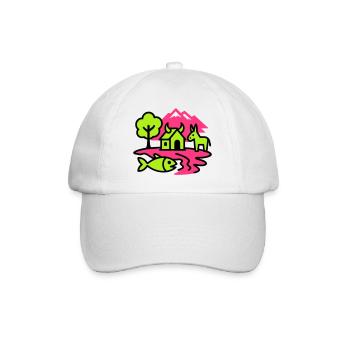Naive Pop-Art Landschaft - Baseballkappe - Weiß/Weiß - Vorne