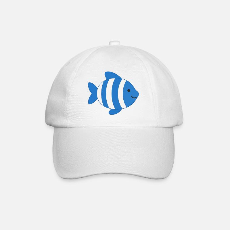 Fish striped - Baseball Cap - white/white