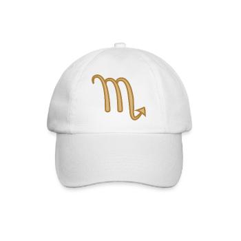 Scorpio Zodiac Symbol Two Tone Golden - Baseball Cap - white/white - Front