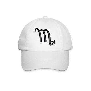 Scorpio Zodiac Sign Symbol Black & Gray - Baseball Cap - white/white - Front