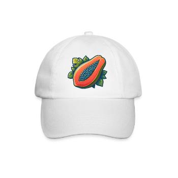Helle tropische Papaya - Baseballkappe - Weiß/Weiß - Vorne