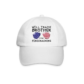 Frère d'échange pour les feux d'artifice pour les enfants du 4 juillet - Casquette classique - blanc/blanc - Devant