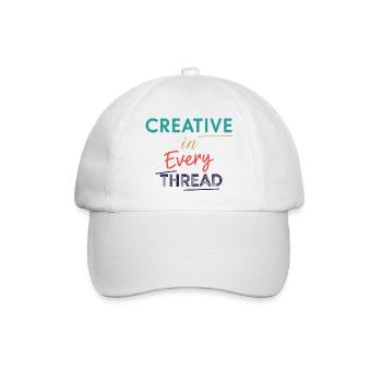 Kreativ in jedem Faden Motivierendes Design - Baseballkappe - Weiß/Weiß - Vorne