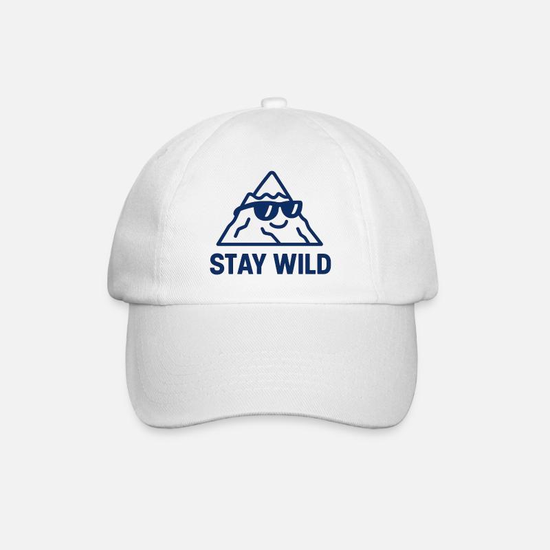 „Star Wild“Berglandschaft mit Sonnenbrille  - Baseballkappe - Weiß/Weiß