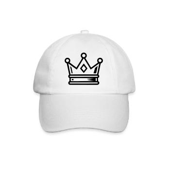 Crown Symbol Icon - Baseball Cap - white/white - Front