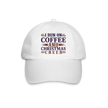Run on coffee and christmas - Baseball Cap - white/white - Front