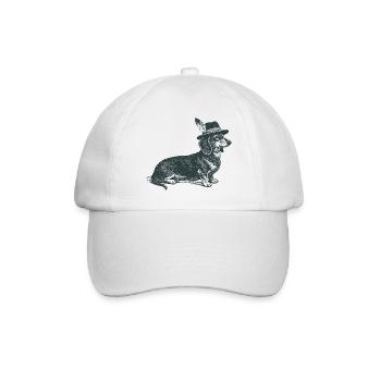 Teckel avec chapeau - Casquette classique - blanc/blanc - Devant