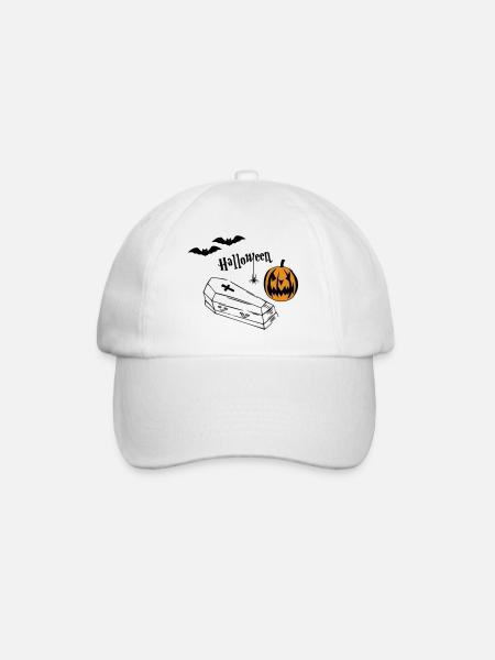 Silhouette de citrouille d’Halloween - Casquette classique - blanc/blanc