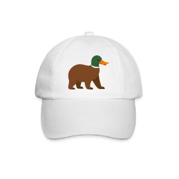 Le canard ours - il a du bec !  - Casquette classique - blanc/blanc - Devant