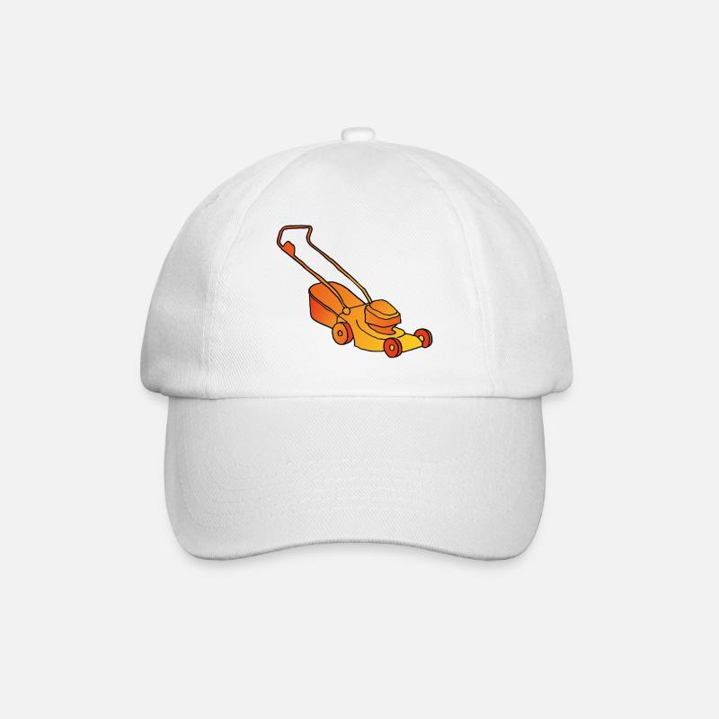 Rasenmäher - Baseballkappe - Weiß/Weiß