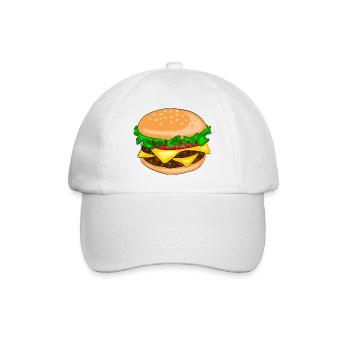 hamburger - Baseball Cap - white/white - Front