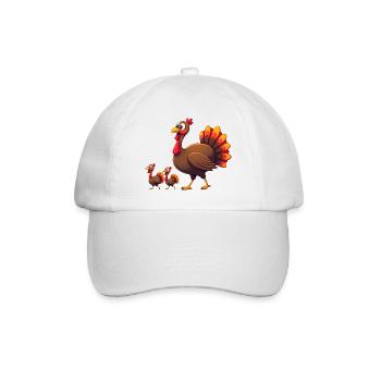 Thanksgiving Truthahn Baby - Baseballkappe - Weiß/Weiß - Vorne