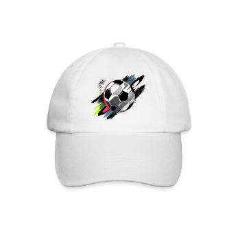 Football dynamique avec des effets de couleur pour les amateurs de sport - Casquette classique - blanc/blanc - Devant
