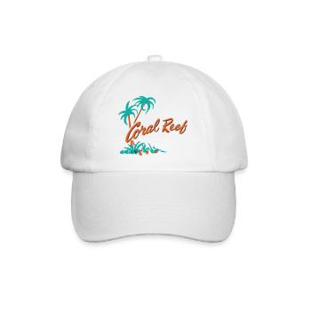 Coral Reef Palm Logo - Baseball Cap - white/white - Front