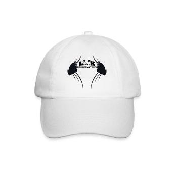 Gucken aber bitte nicht anfassen - Baseballkappe - Weiß/Weiß - Vorne