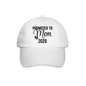 Promoted to Mom 2026 – New Mom 2026 Design - Baseball Cap - white/white - Front