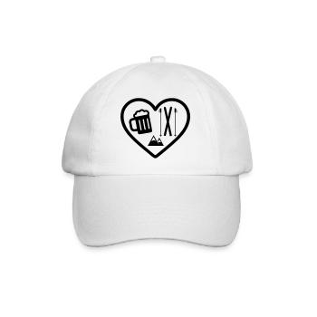 Heart Ski Beer - Baseball Cap - white/white - Front