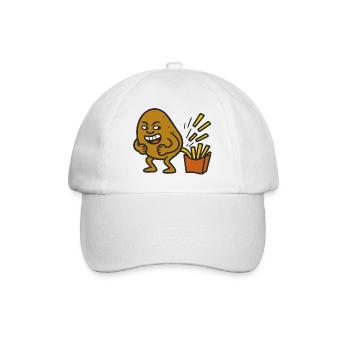 Potato Pooping - Baseball Cap - white/white - Front