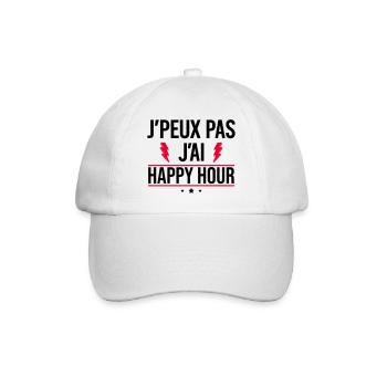 I can't I have happy hour Humor Aperitif - Baseball Cap - white/white - Front
