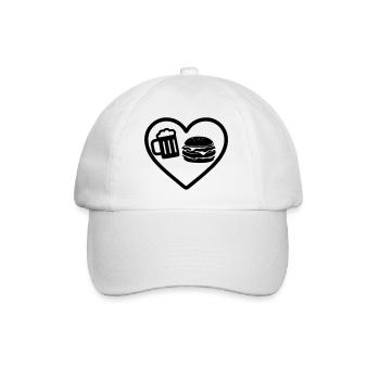 Heart Burger Beer - Baseball Cap - white/white - Front