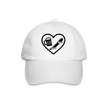 Heart Skateboard Beer - Baseball Cap - white/white - Front