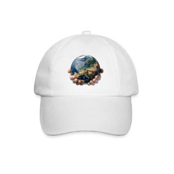 Earth in Hands: Global Responsibility - Baseball Cap - white/white - Front