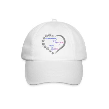 Gassi statt Therapie Herzdesign - Baseballkappe - Weiß/Weiß - Vorne