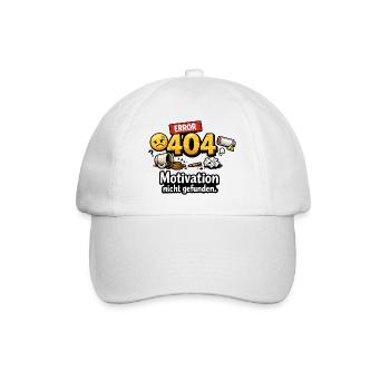 404 Error Motivation nicht gefunden - Baseballkappe - Weiß/Weiß - Vorne