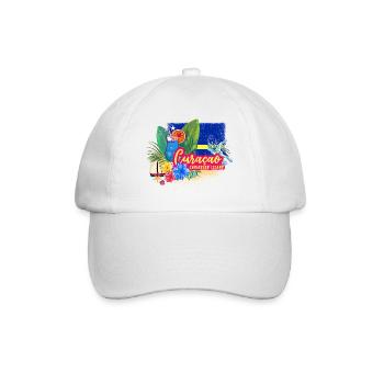 Curaçao Vintage Caribbean Souvenir with Turtle - Baseball Cap - white/white - Front