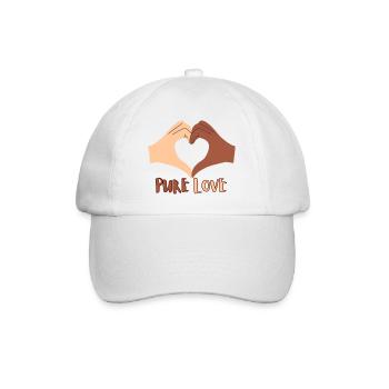 Pure Love Heart Hand Design - Baseball Cap - white/white - Front