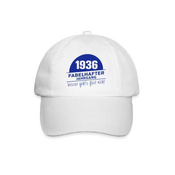 Fabelhafter Jahrgang 1936 geboren - Baseballkappe - Weiß/Weiß - Vorne