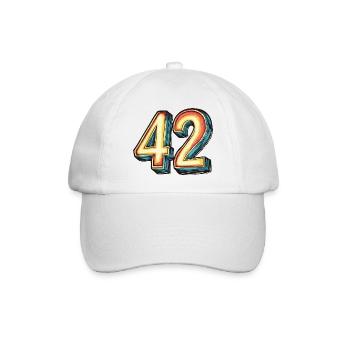 42 Zahl Bunt - Baseballkappe - Weiß/Weiß - Vorne