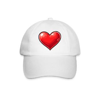 Shiny Heart Pop Art Motif - Baseball Cap - white/white - Front