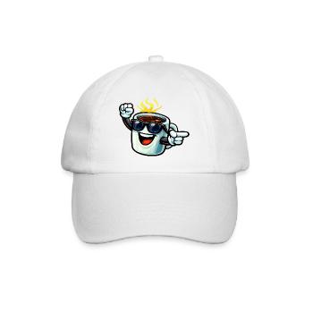 Coffee mug with sunglasses - Baseball Cap - white/white - Front