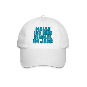 Malle ist nur einmal im Jahr - Baseballkappe - Weiß/Weiß - Vorne