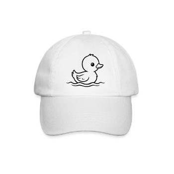 Baby Duck Schwimmen – Schwarz & Weiß - Baseballkappe - Weiß/Weiß - Vorne