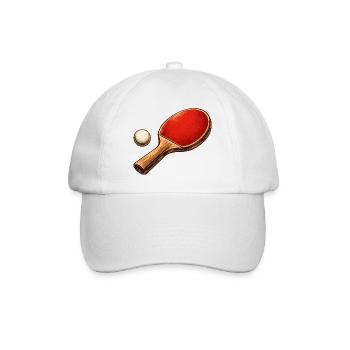 Tennis de table, raquette, balle, chemise, ping-pong - Casquette classique - blanc/blanc - Devant