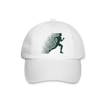 Running silhouette in sprint - Baseball Cap - white/white - Front