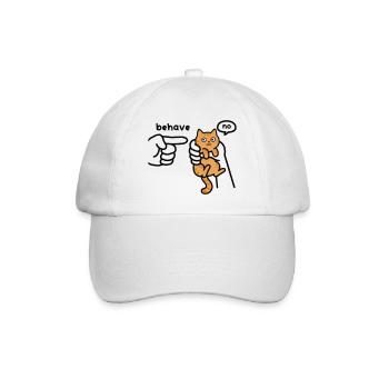 Petit chat entre de grandes mains – un peu trop mignon - Casquette classique - blanc/blanc - Devant