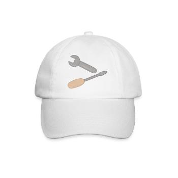 Tool duo: wrench & screwdriver - Baseball Cap - white/white - Front