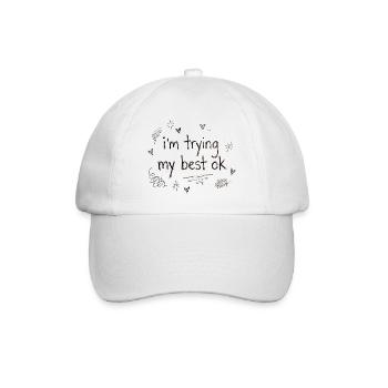 I do my best – handwriting - Baseball Cap - white/white - Front